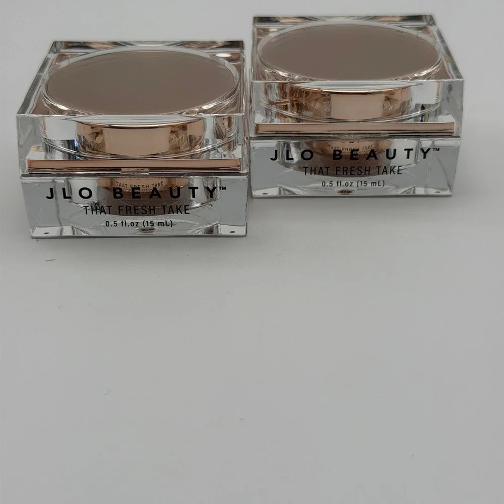 JLO BEAUTY That Fresh Take‎ Eye Cream 0.5 fl oz 15 mL Set of 2 Rose Gold Jars